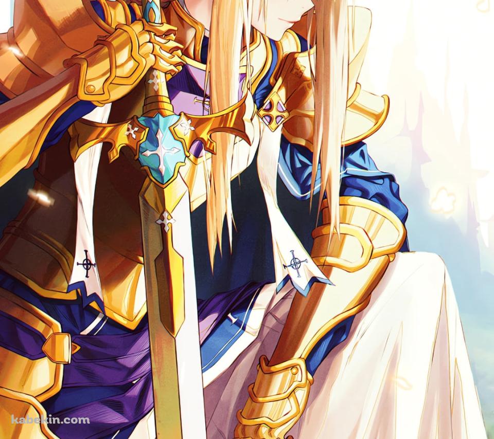 剣を持ち片膝を付くアリス・シンセシス・サーティ / ソードアートオンラインのAndroidの壁紙(960px x 854px) スマホ用