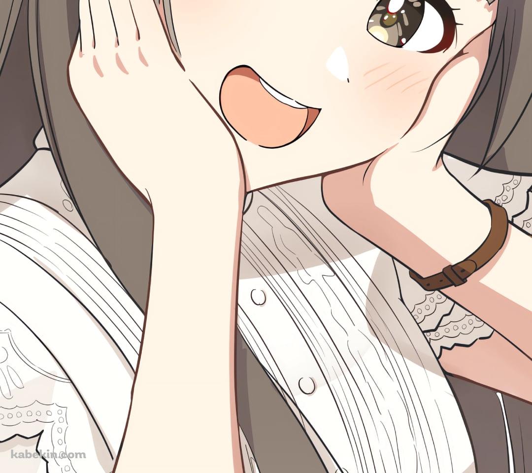 ほっぺたに両手をあてる可愛い倉本千奈 / 学園アイドルマスターのAndroidの壁紙(1080px x 960px) スマホ用