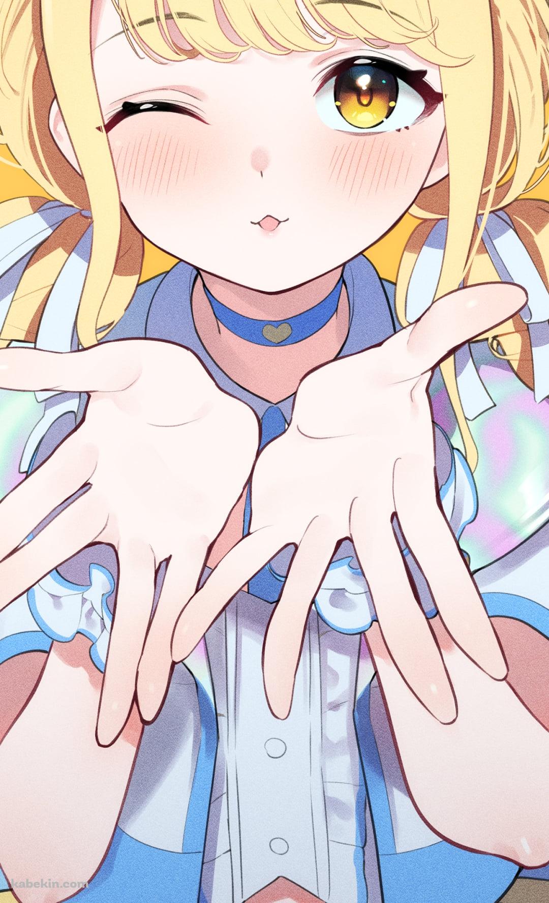ウィンクして投げキッスをする藤田ことね / 学園アイドルマスターのAndroidの壁紙(1080px x 1776px) スマホ用