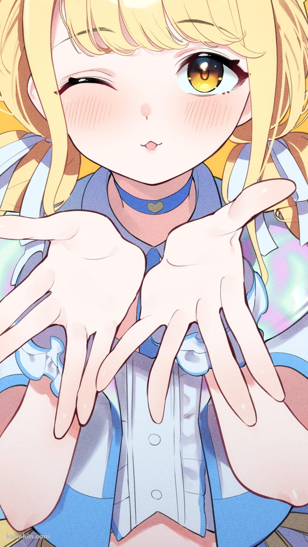 ウィンクして投げキッスをする藤田ことね / 学園アイドルマスターのAndroidの壁紙(1080px x 1920px) スマホ用