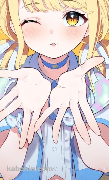 ウィンクして投げキッスをする藤田ことね / 学園アイドルマスターのAndroidの壁紙(360px x 592px) スマホ用