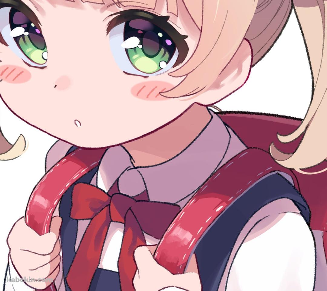 赤いランドセルを背負ったしぐれうい / バーチャルYouTuberのAndroidの壁紙(1080px x 960px) スマホ用