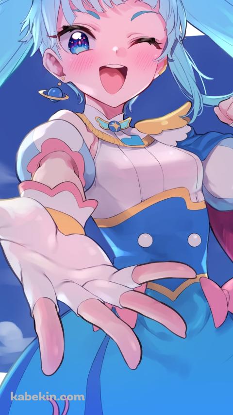 右手を差し出すソラ・ハレワタール / キュアスカイ / プリキュアのAndroidの壁紙(480px x 854px) スマホ用