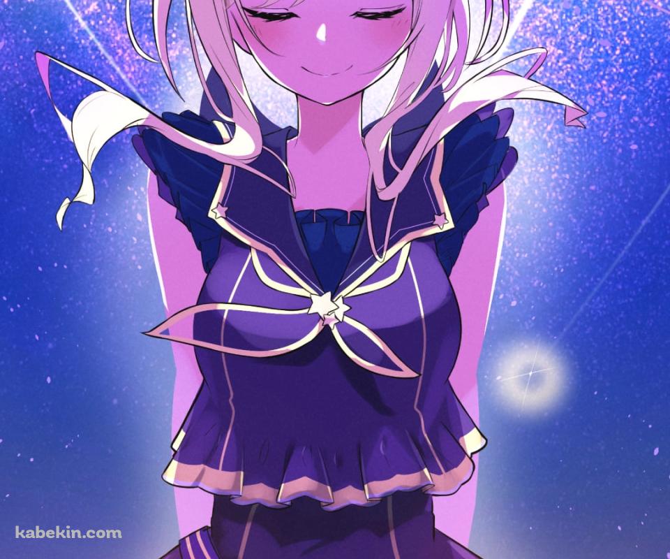 星空と目をつぶる天馬咲希 / プロジェクトセカイのAndroidの壁紙(960px x 800px) スマホ用