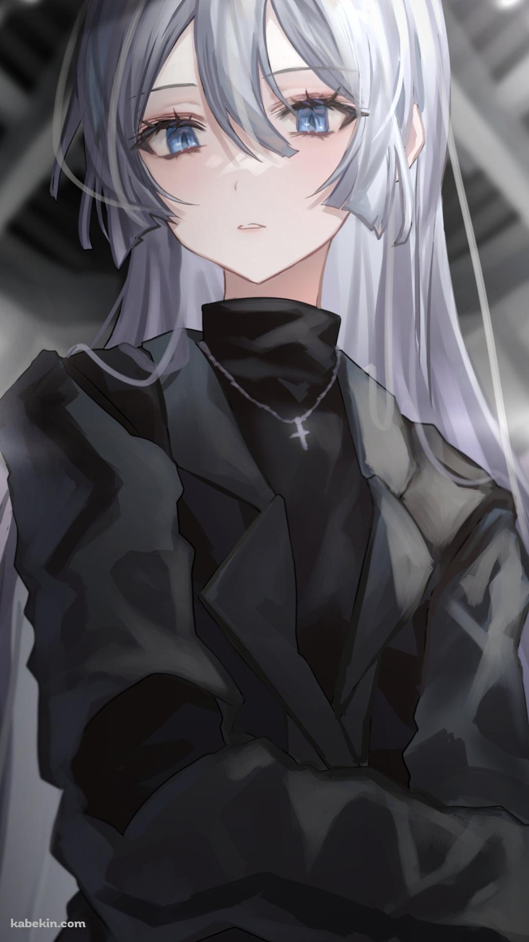 腕を組んでこちらを見つめる宵崎奏 / プロジェクトセカイのAndroidの壁紙(1080px x 1920px) スマホ用