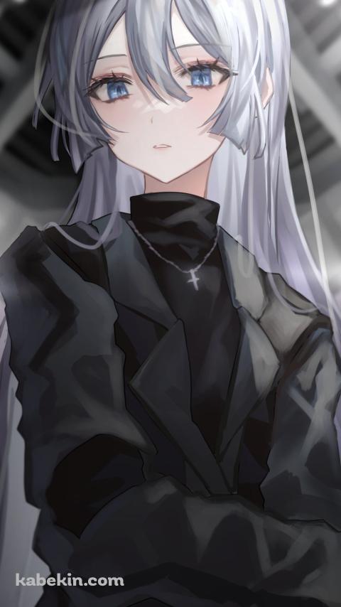 腕を組んでこちらを見つめる宵崎奏 / プロジェクトセカイのAndroidの壁紙(480px x 854px) スマホ用