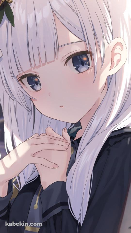胸元に手をあてこちらを見つめる可愛い宵崎奏 / プロジェクトセカイのAndroidの壁紙(540px x 960px) スマホ用
