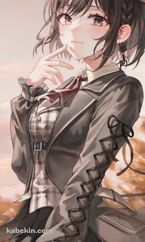 秋の稲穂と東雲絵名 / プロジェクトセカイのAndroidの壁紙(480px x 800px) スマホ用
