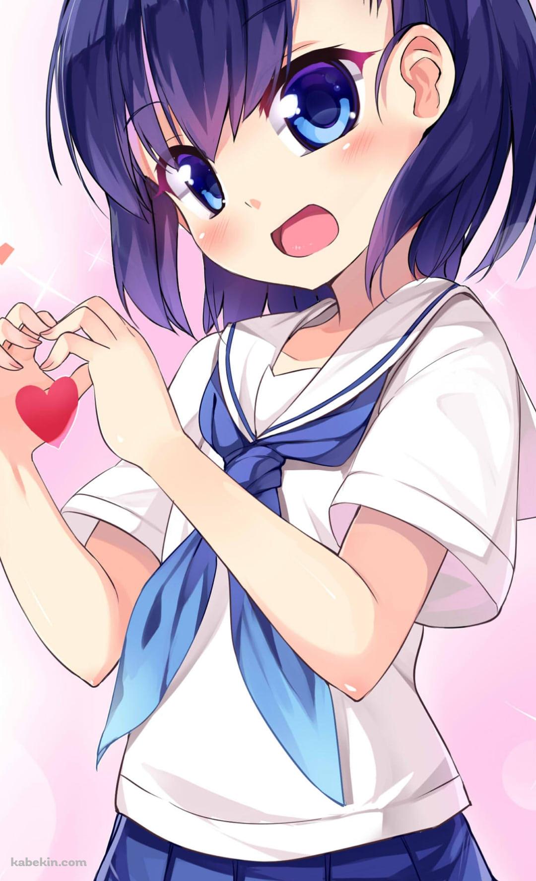 手でハートを作る里中チエ / 大家さんは思春期!のAndroidの壁紙(1080px x 1776px) スマホ用