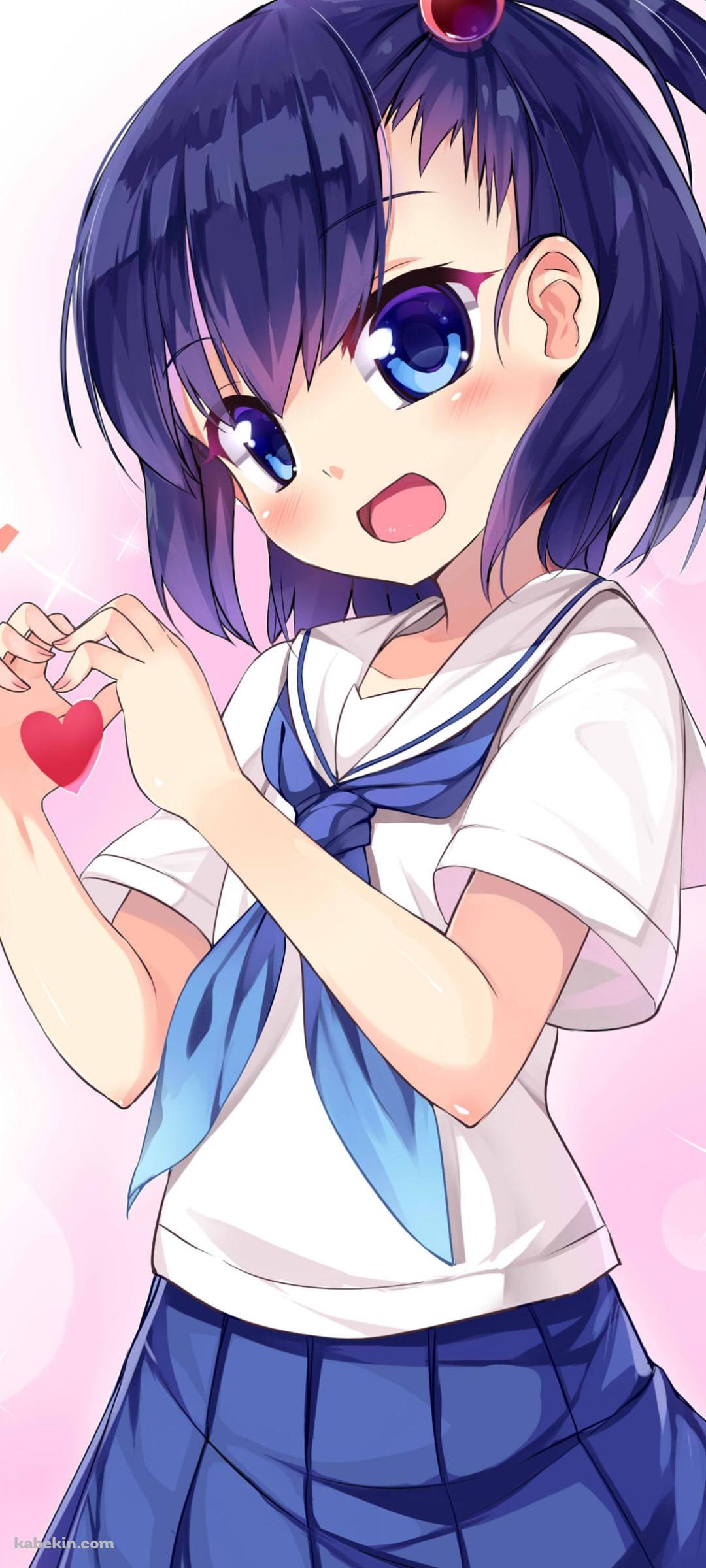 手でハートを作る里中チエ / 大家さんは思春期!のAndroidの壁紙(1080px x 2400px) スマホ用