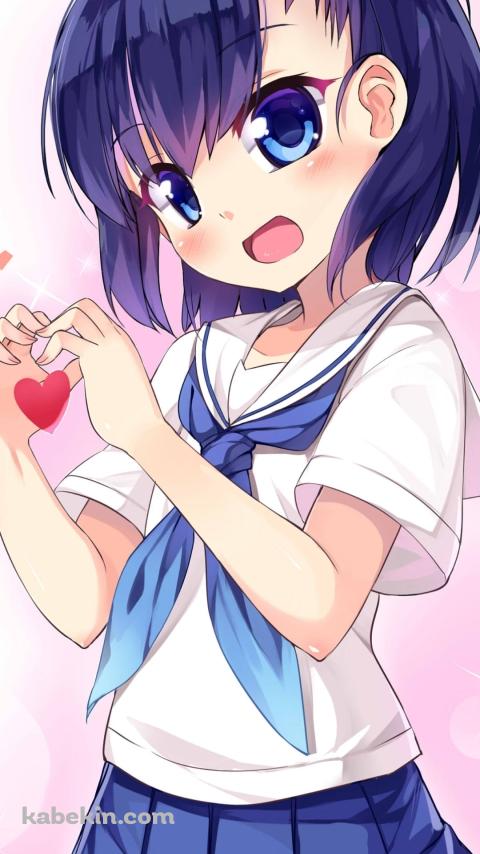 手でハートを作る里中チエ / 大家さんは思春期!のAndroidの壁紙(480px x 854px) スマホ用