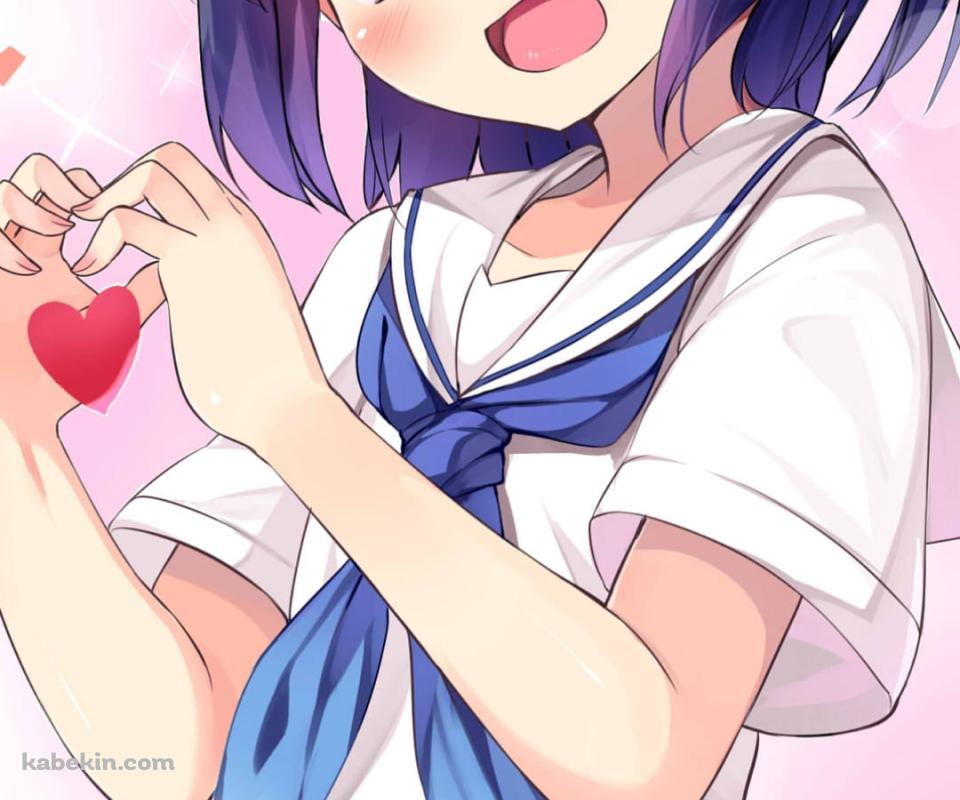 手でハートを作る里中チエ / 大家さんは思春期!のAndroidの壁紙(960px x 800px) スマホ用