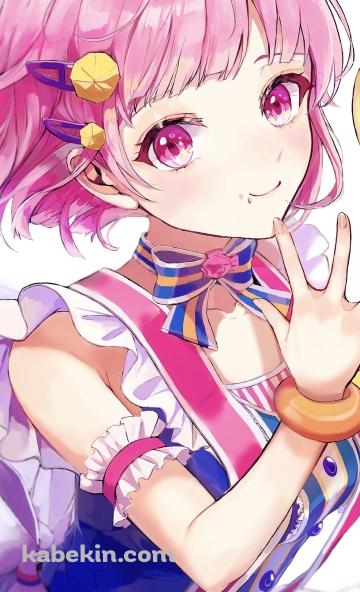 黄色いドーナツを食べる鳳えむ / プロジェクトセカイのAndroidの壁紙(360px x 592px) スマホ用