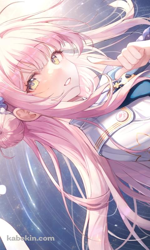 こちらを指さす可愛い聖園ミカ / ブルーアーカイブのAndroidの壁紙(480px x 800px) スマホ用