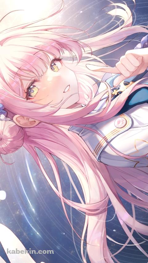 こちらを指さす可愛い聖園ミカ / ブルーアーカイブのAndroidの壁紙(480px x 854px) スマホ用