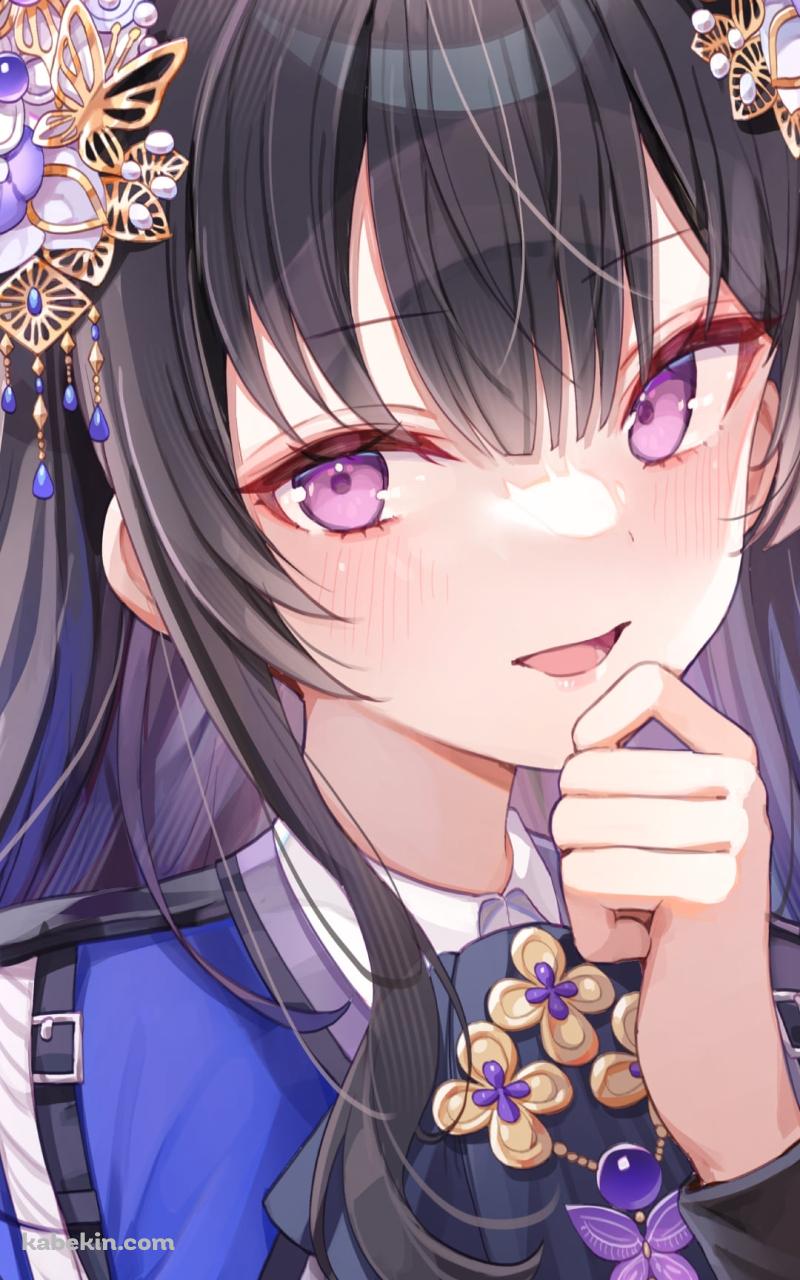 お団子ヘアーの一ノ瀬うるは / ぶいすぽっ！ / バーチャルYouTuberのAndroidの壁紙(800px x 1280px) スマホ用
