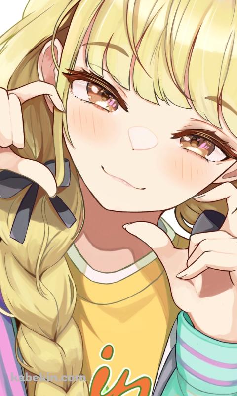 両手でハートを作る藤田ことね / 学園アイドルマスターのAndroidの壁紙(480px x 800px) スマホ用