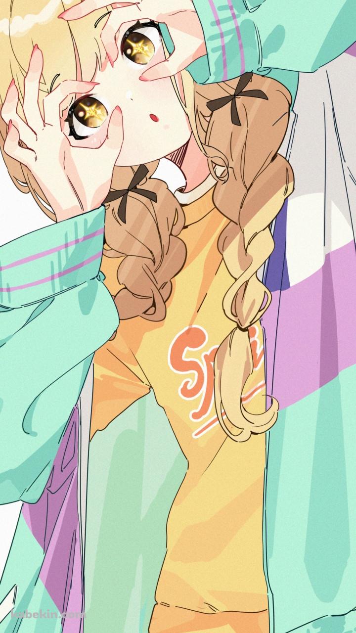 手で眼鏡のポーズを取る藤田ことね / 学園アイドルマスターのAndroidの壁紙(720px x 1280px) スマホ用