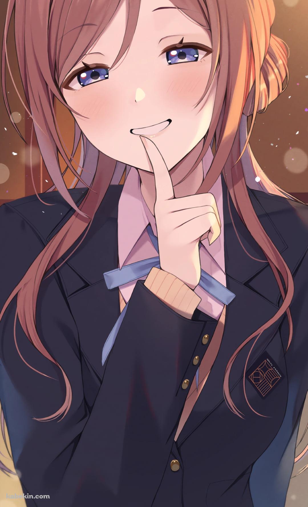 人差し指を口元にあてる姫崎莉波 / アイドルマスターのAndroidの壁紙(1080px x 1776px) スマホ用