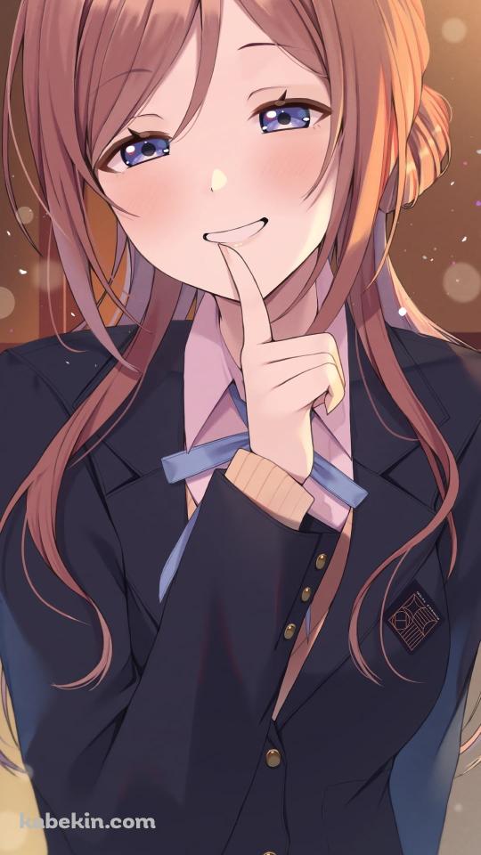 人差し指を口元にあてる姫崎莉波 / アイドルマスターのAndroidの壁紙(540px x 960px) スマホ用
