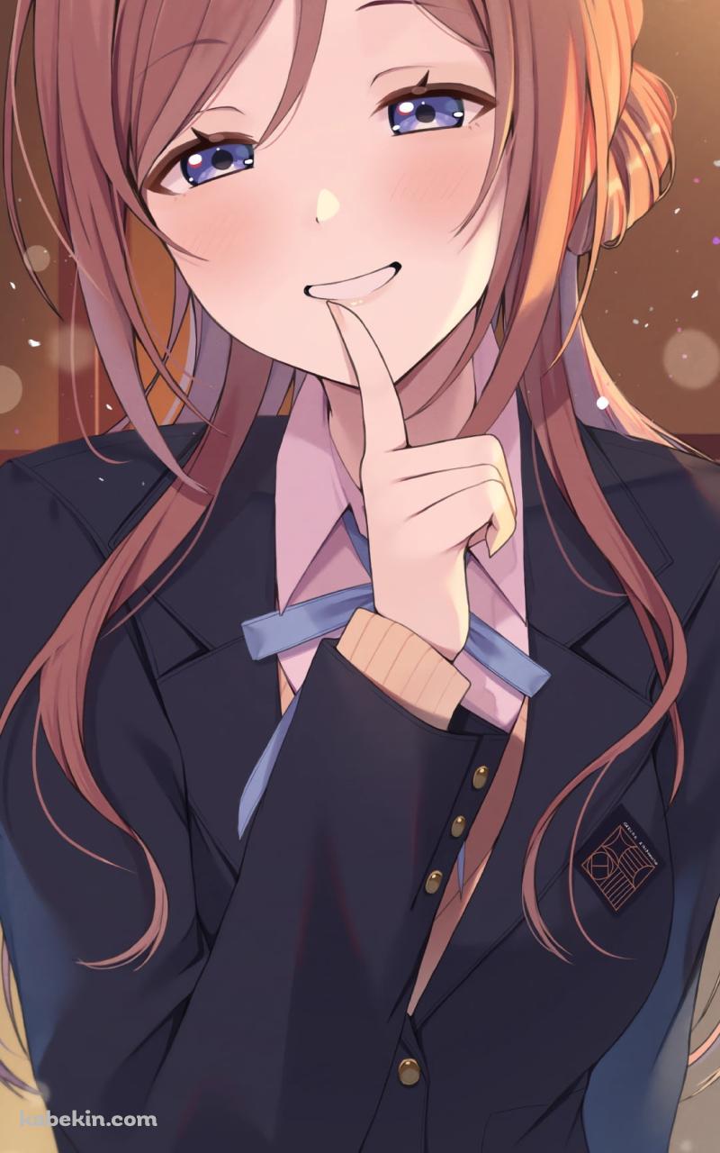 人差し指を口元にあてる姫崎莉波 / アイドルマスターのAndroidの壁紙(800px x 1280px) スマホ用