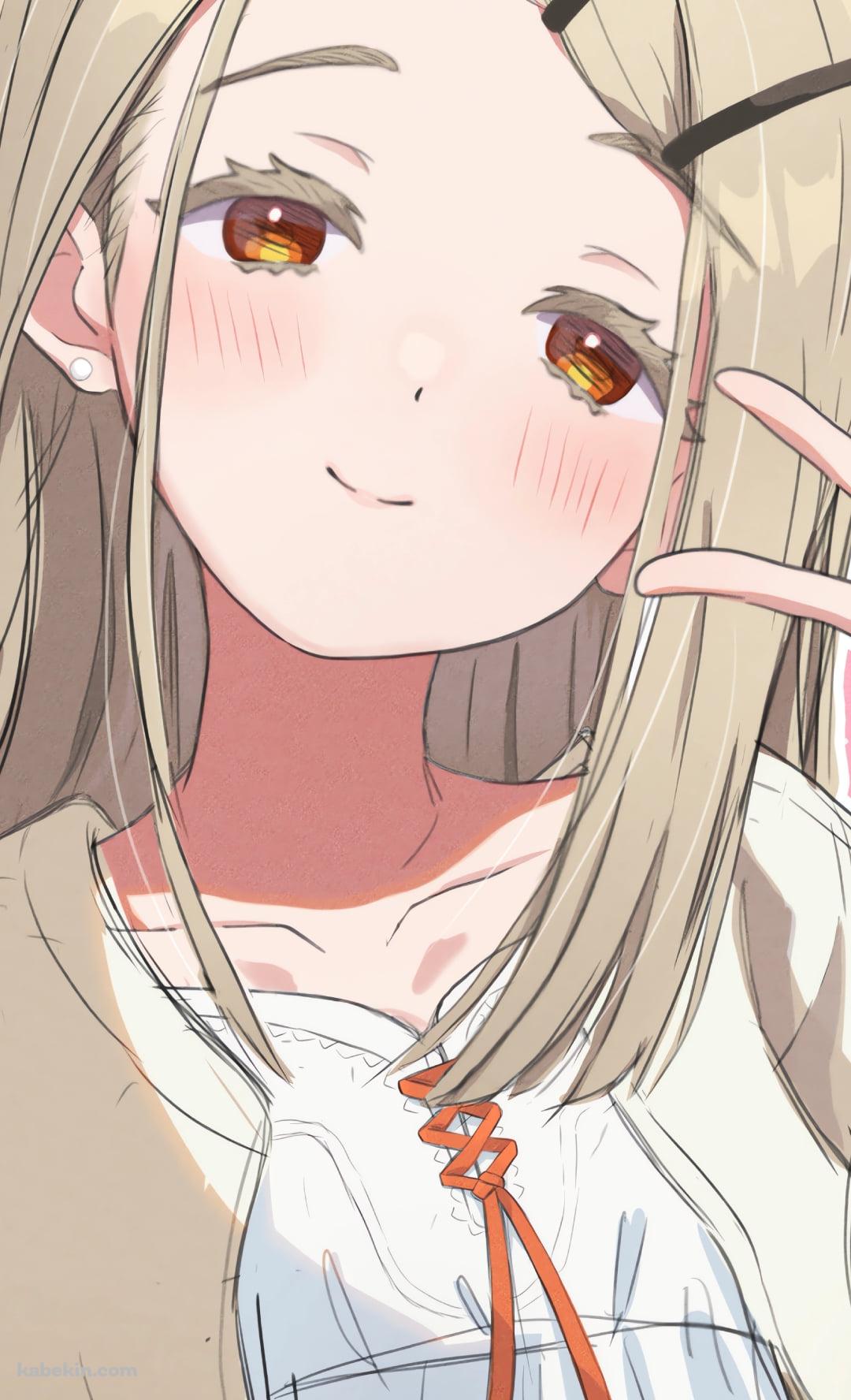 ピースをするトロンとした目の篠澤広 / アイドルマスターのAndroidの壁紙(1080px x 1776px) スマホ用