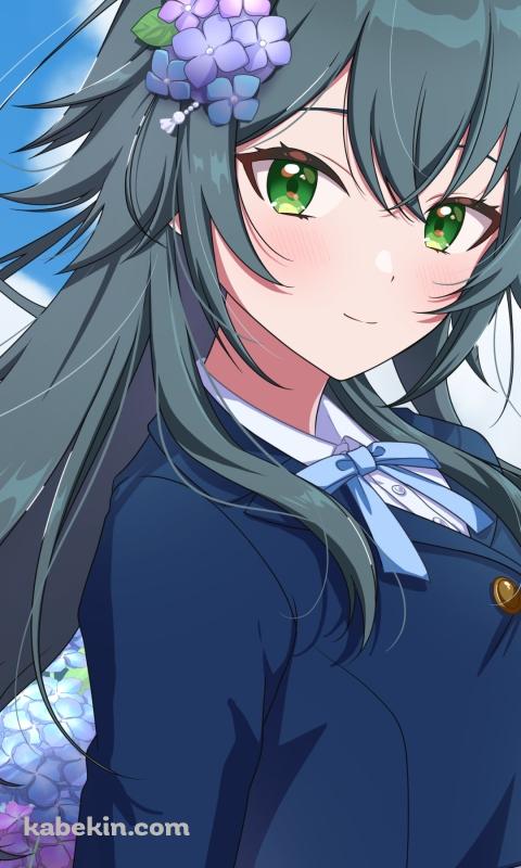 紫陽花と月村手毬 / アイドルマスターのAndroidの壁紙(480px x 800px) スマホ用