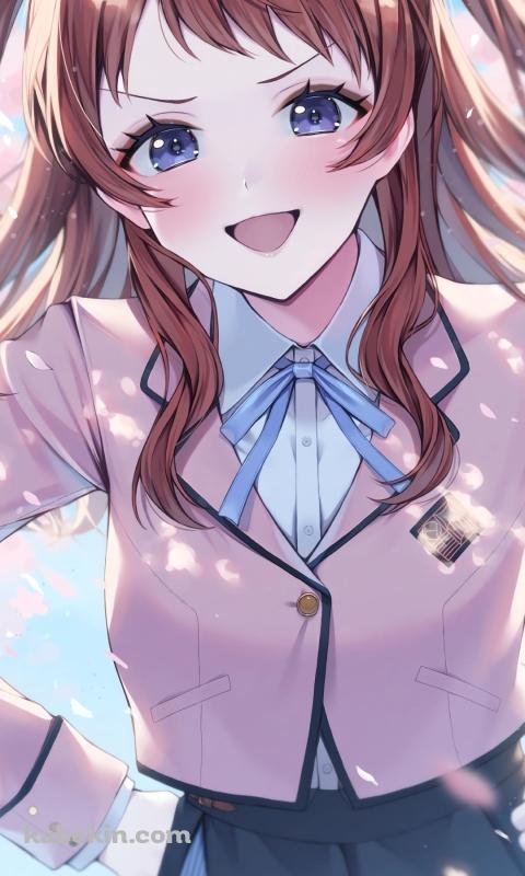 腰に手をあてる花海咲季 / アイドルマスターのAndroidの壁紙(480px x 800px) スマホ用