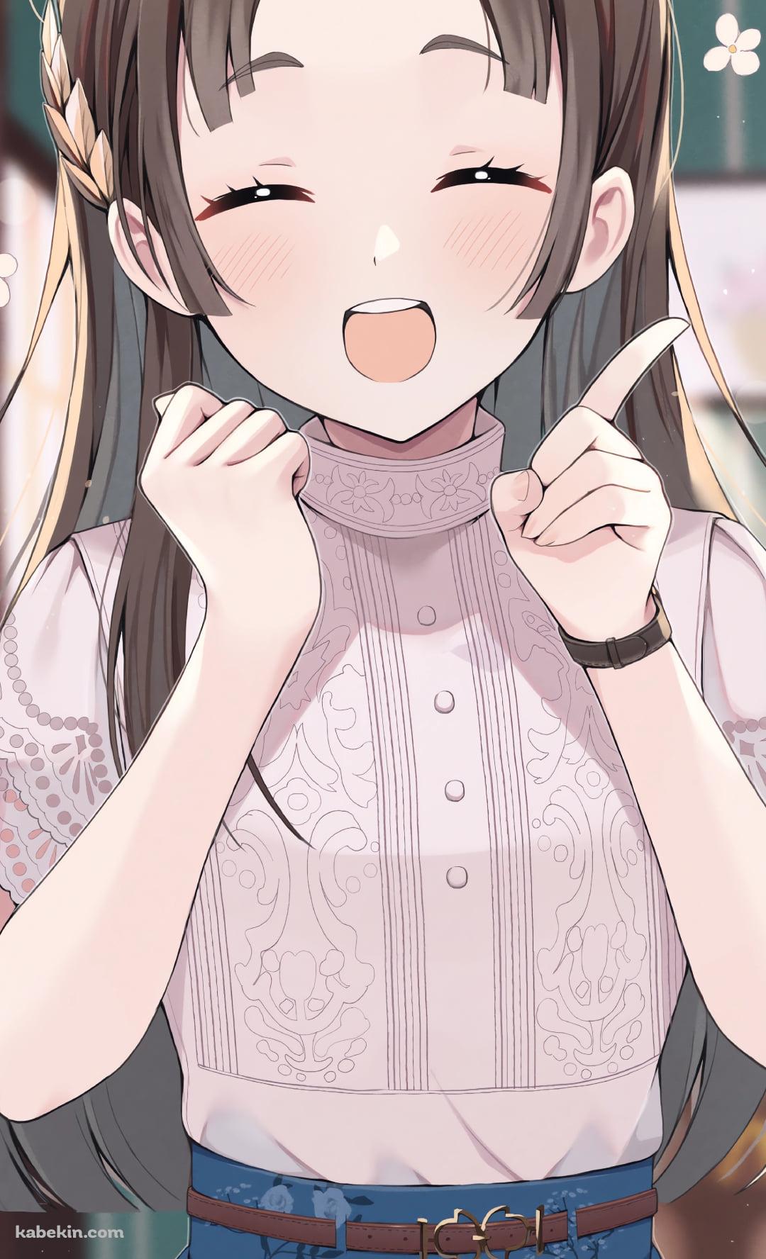笑顔で人差し指を立てる倉本千奈 / アイドルマスターのAndroidの壁紙(1080px x 1776px) スマホ用