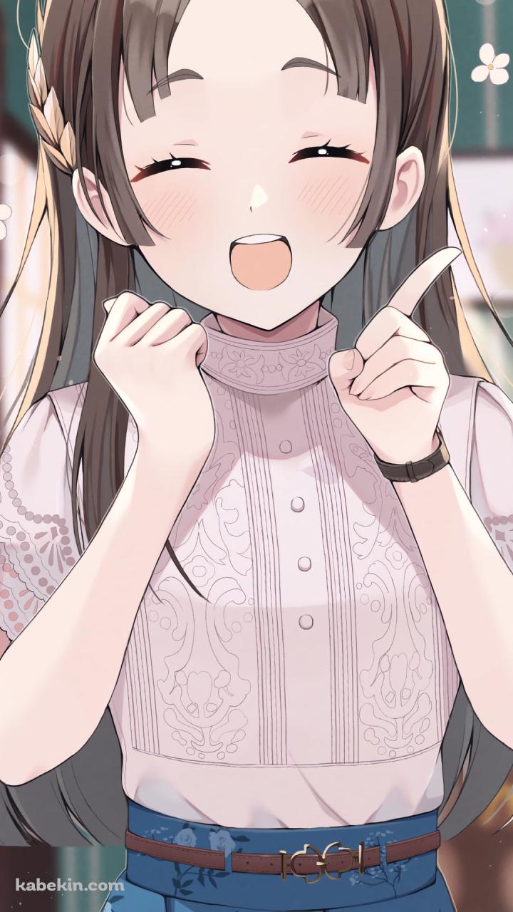 笑顔で人差し指を立てる倉本千奈 / アイドルマスターのAndroidの壁紙(720px x 1280px) スマホ用
