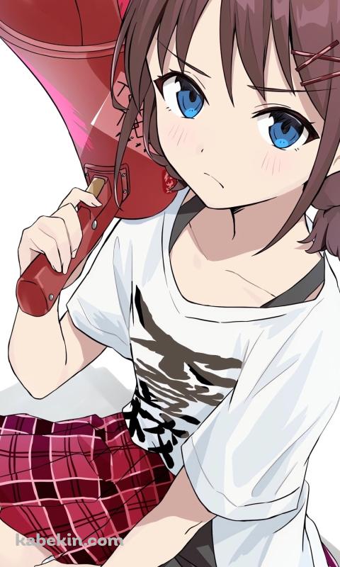 赤い拡声器を持つ井芹仁菜 / ガールズバンドクライのAndroidの壁紙(480px x 800px) スマホ用