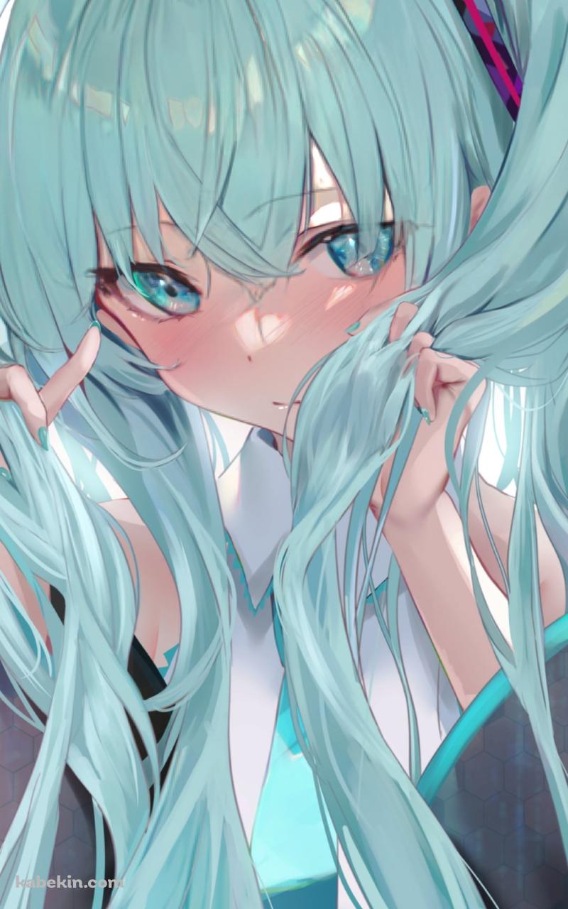 ツインテールの髪を持つ初音ミク / ボーカロイドのAndroidの壁紙(800px x 1280px) スマホ用