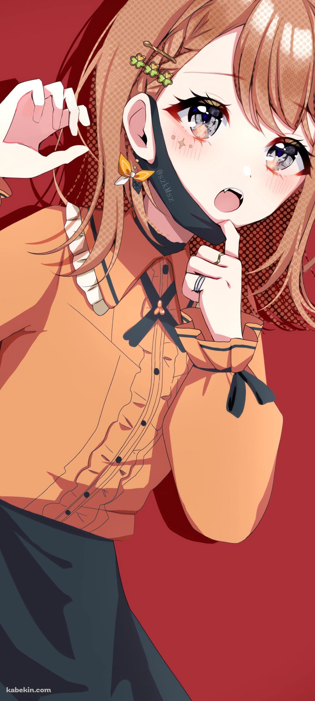 黒いマスクを下げる花里みのり / ヴァンパイア / ボーカロイド / プロセカのAndroidの壁紙(1080px x 2400px) スマホ用