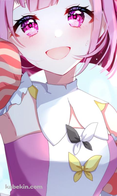 右手を挙げる鳳えむ / プロジェクトセカイのAndroidの壁紙(480px x 800px) スマホ用