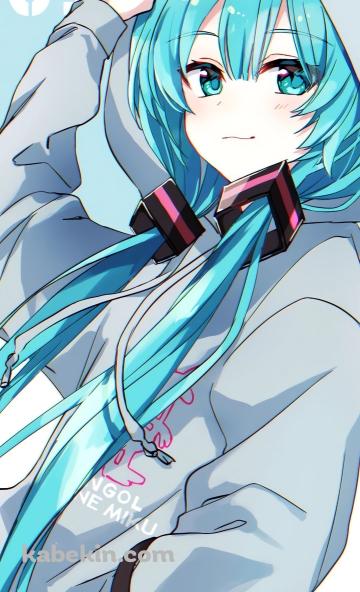 フードに手をかける初音ミク / ボカロのAndroidの壁紙(360px x 592px) スマホ用