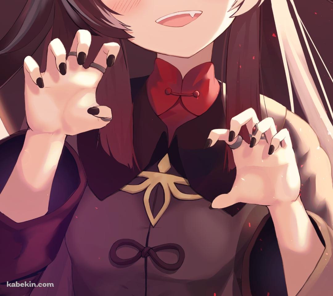 両手の爪を立てる可愛い胡桃 / 原神のAndroidの壁紙(1080px x 960px) スマホ用