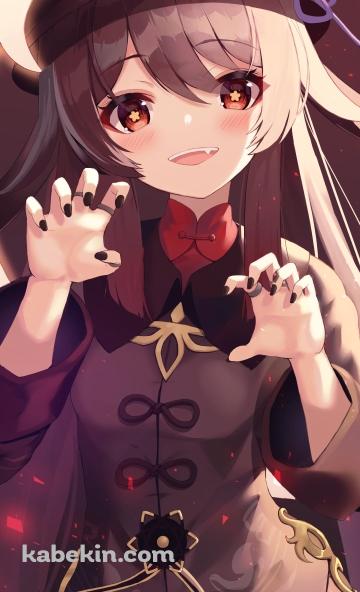 両手の爪を立てる可愛い胡桃 / 原神のAndroidの壁紙(360px x 592px) スマホ用