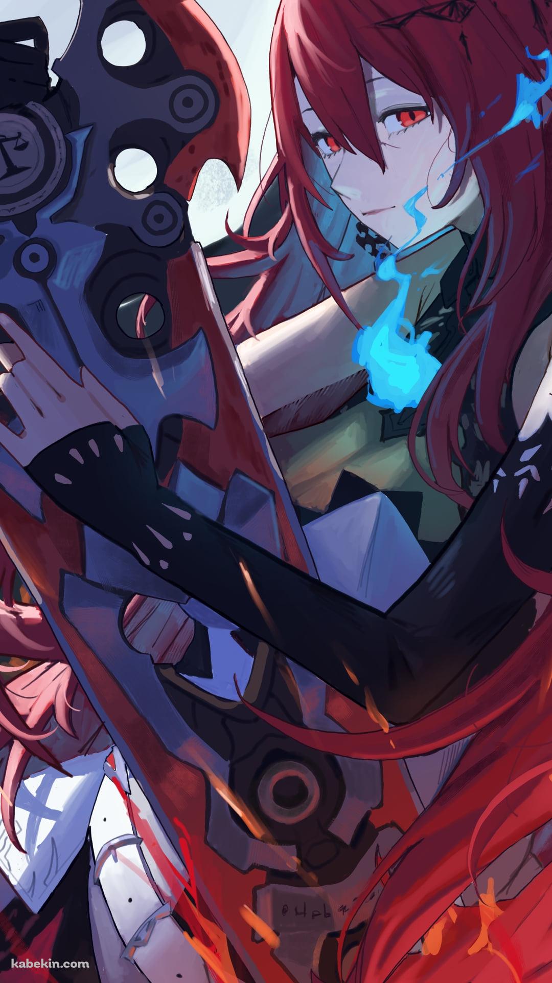大剣を持つエリザベス・ローズ・ブラッドフレイム / ホロライブ / バーチャルYouTuberのAndroidの壁紙(1080px x 1920px) スマホ用