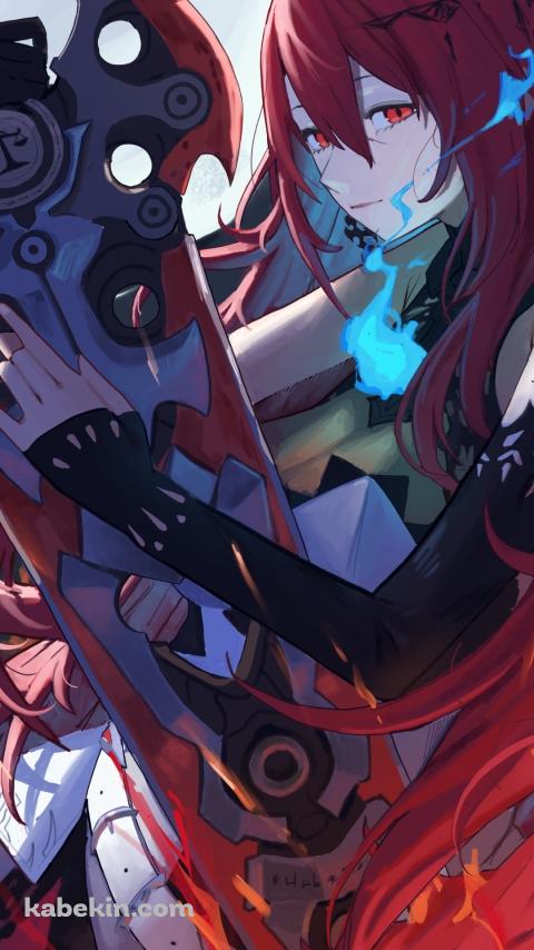 大剣を持つエリザベス・ローズ・ブラッドフレイム / ホロライブ / バーチャルYouTuberのAndroidの壁紙(480px x 854px) スマホ用