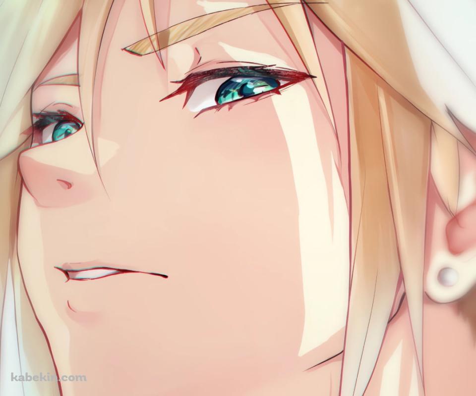 緑の瞳でこちらを見つめるクラウド・ストライフ / ファイナルファンタジー7 / FF7のAndroidの壁紙(960px x 800px) スマホ用