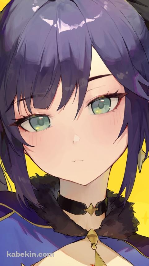 緑の瞳でこちらを見つめるモナ / 可愛い / 原神のAndroidの壁紙(480px x 854px) スマホ用
