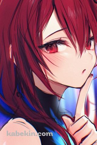 口元に指をあてるエリザベス・ローズ・ブラッドフレイム / ホロライブ / バーチャルYouTuber / VtuberのAndroidの壁紙(320px x 480px) スマホ用
