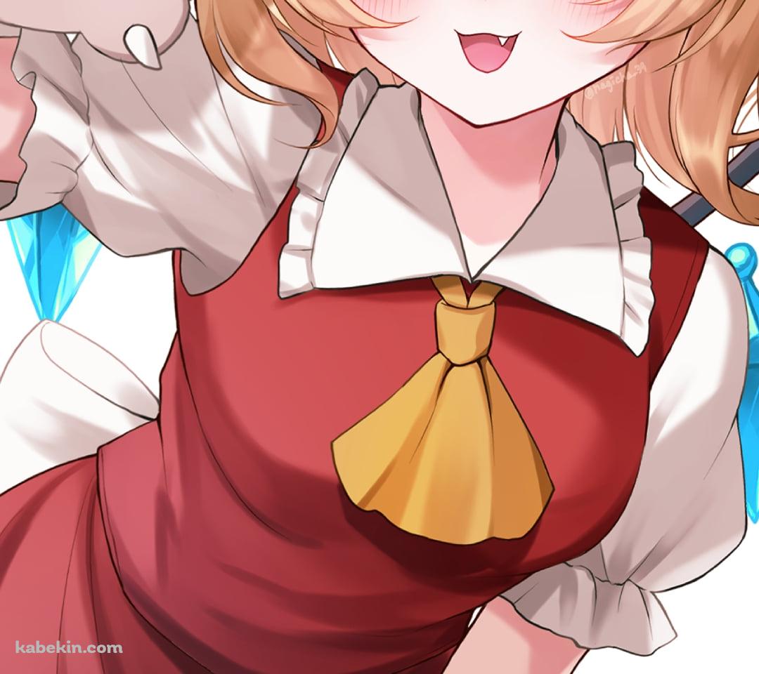 猫の手をつけた可愛いフランドール・スカーレット / 東方のAndroidの壁紙(1080px x 960px) スマホ用