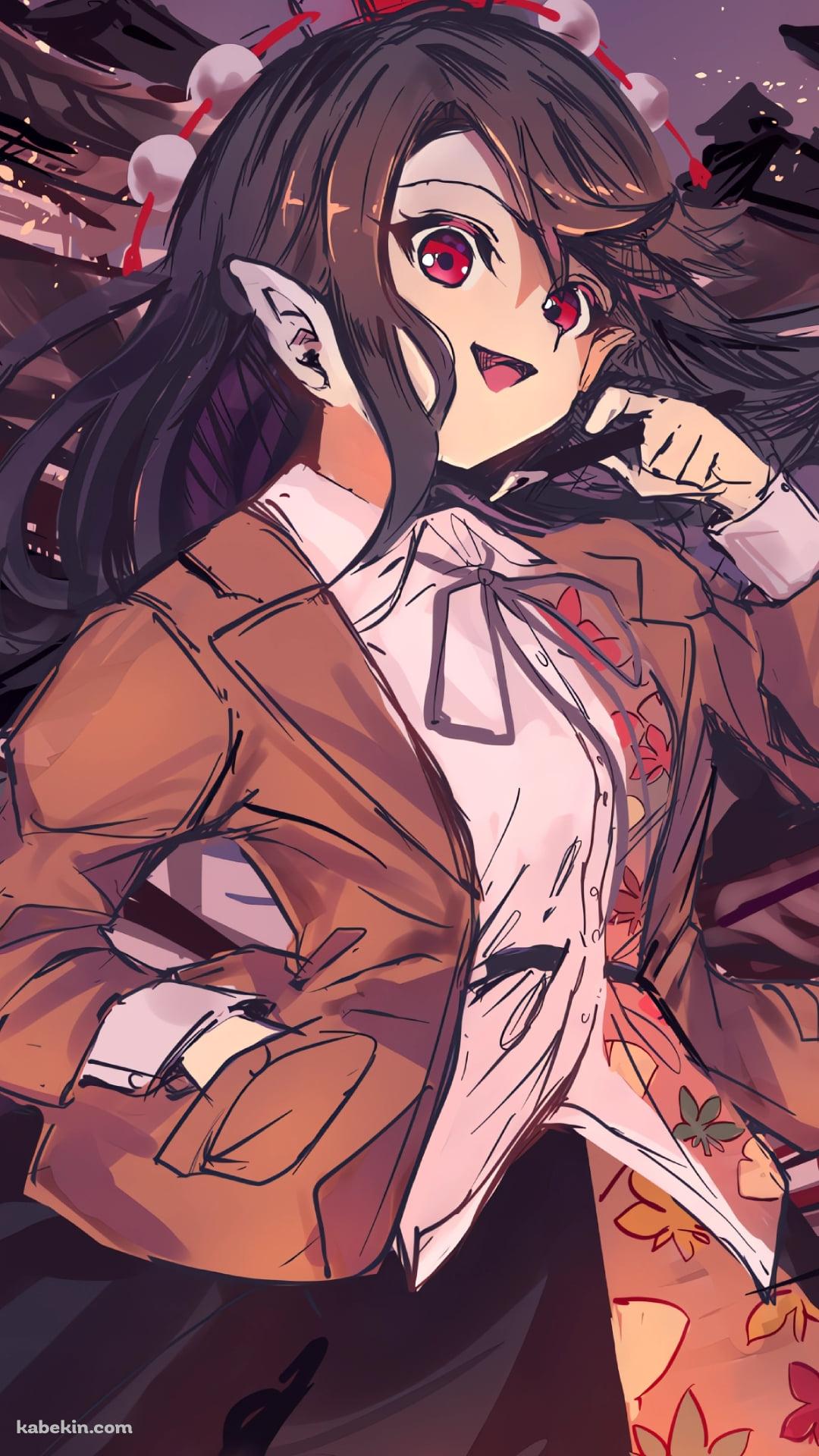 高笑いをする射命丸文 / 東方のAndroidの壁紙(1080px x 1920px) スマホ用