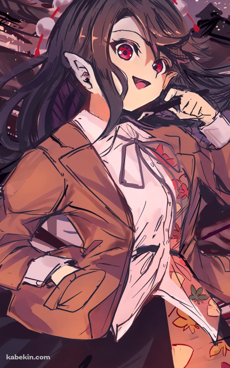 高笑いをする射命丸文 / 東方のAndroidの壁紙(800px x 1280px) スマホ用