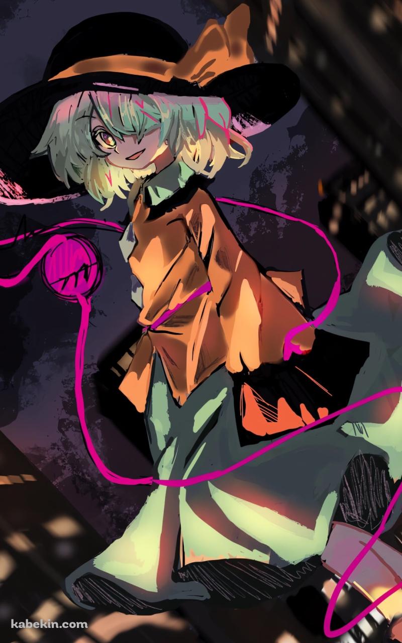 夜の街、振り返る古明地こいし / 東方のAndroidの壁紙(800px x 1280px) スマホ用