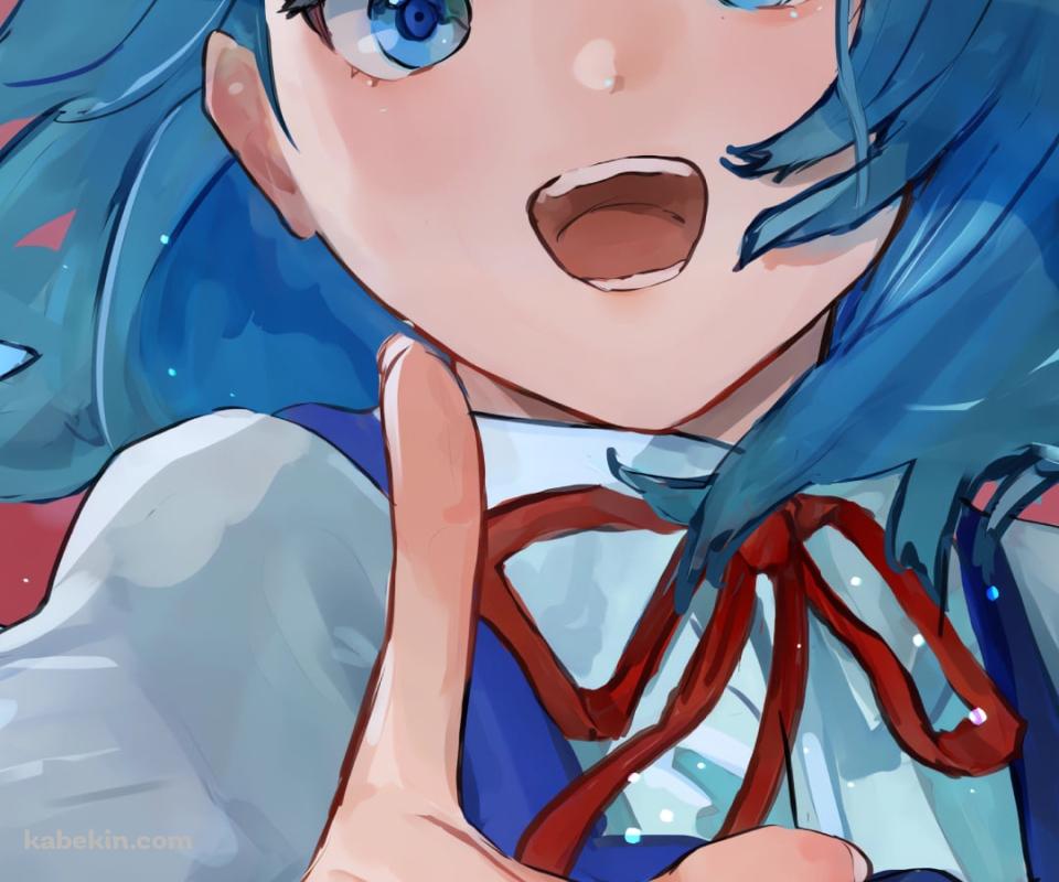 指でサインを作るチルノ / 東方のAndroidの壁紙(960px x 800px) スマホ用