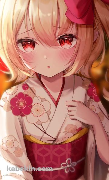 浴衣を着たフランドール・スカーレット / 東方のAndroidの壁紙(360px x 592px) スマホ用