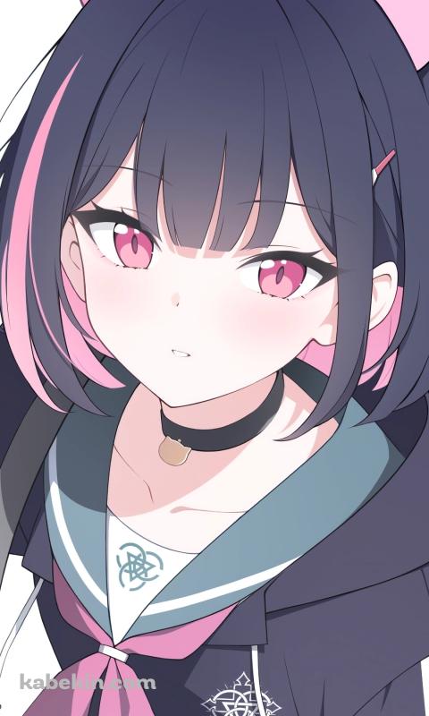 黒い制服を着た杏山カズサ / ブルーアーカイブのAndroidの壁紙(480px x 800px) スマホ用