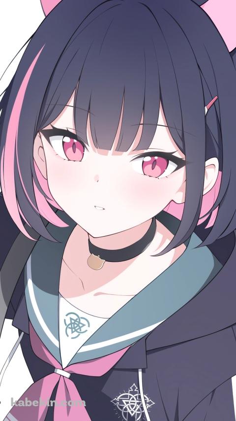 黒い制服を着た杏山カズサ / ブルーアーカイブのAndroidの壁紙(480px x 854px) スマホ用